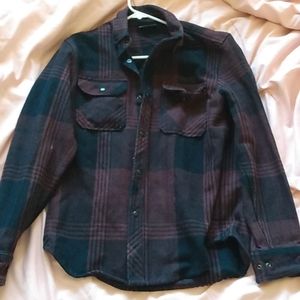 Plaid thick jacket, size M, burgundy and black plaid pattern, The hundreds compa